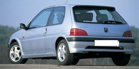 peugeot 106 gti grey rear side 1996 750