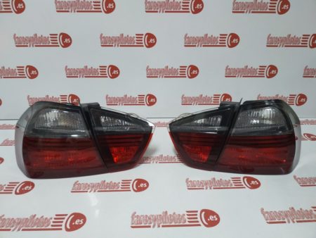Pilotos traseros Bmw Serie 3 E90 Año 2005 a 2008 Bombilla 4 Puertas Tintados Juego completo - Imagen 3