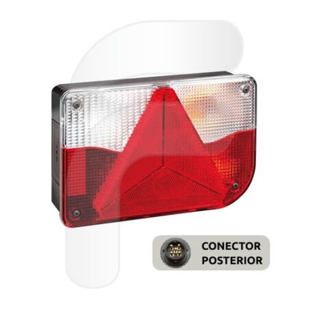 PILOTO TRASERO UNIVERSAL JOKON DERECHO CON LUZ MATRÍCULA TRIANGULO CATADRIOPTICO