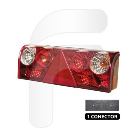 PILOTO TRASERO UNIVERSAL EUROPOINT II LED TRIÁNGULO 1 CONECTOR POSTERIOR 7 PINES FASTON DERECHO