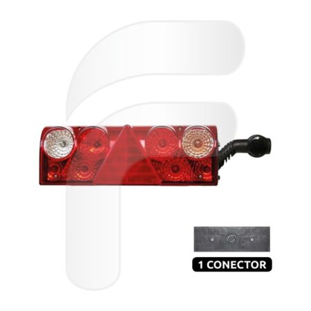 PILOTO TRASERO UNIVERSAL EUROPOINT II TRIÁNGULO 1 CONECTOR DERECHO CON CUERNO