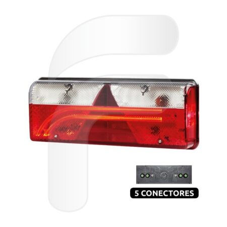 PILOTO TRASERO ORIGINAL EUROPOINT III LECITRAILER LED 5 CONECTORES RETROALARMA IZQUIERDO