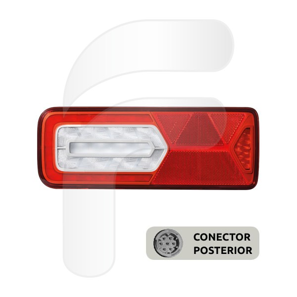 PILOTO TRASERO UNIVERSAL IZQUIERDO LED DINAMICO CON TRIANGULO CATADRIOPTICO  CONECTOR AMP 7 PINES - Faros y Pilotos