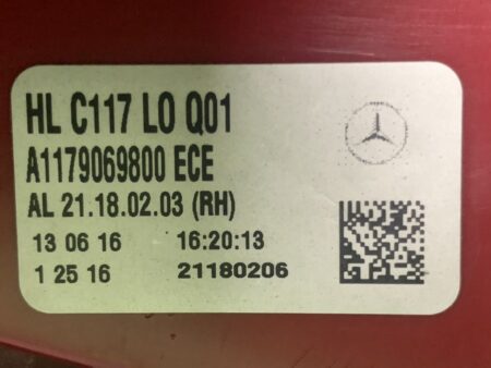 Piloto trasero derecho Mercedes CLA 4 PUERTAS Año 2013 a 2017 C117 A1179069800 Bombilla (Articulo Reciclado) - Imagen 4