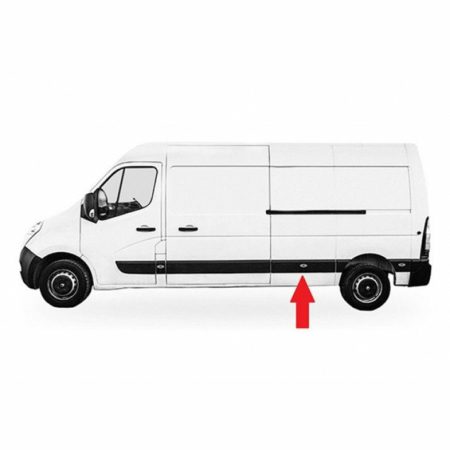 Moldura Lateral Izquierdo Medio Opel Movano Años 2010 a 2025 Chasis Largo Agujero Piloto - Imagen 2