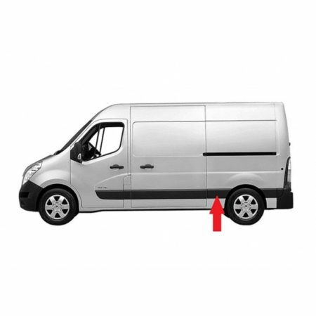 Moldura Lateral Izquierdo Medio Renault Master Años 2010 a 2025 Chasis Medio Agujero Piloto - Imagen 2