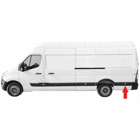 Moldura Lateral Izquierdo Trasero Nissan Nv400 Años 2010 a 2025 Chasis Medio/Largo Agujero Piloto - Imagen 2