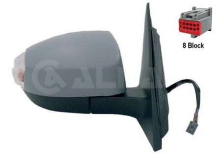 Espejo Retrovisor Completo Derecho Electrico Convexo Térmico (Para Pintar) Abatible (C/Intermitente) (C/Luz de Cortesía) 8p Ford S-max (2006->)