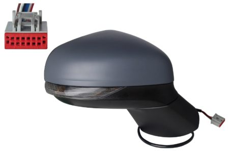 Espejo Retrovisor Completo Derecho Electrico Térmico (Para Pintar) Abatible Convexo (C/Intermitente) (C/Luz de Cortesía) 10 Pines Ford Puma (2019.09->)
