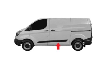 Moldura Panel Trasera Izquierda Negra Ford Transit Custom (2018.01->)