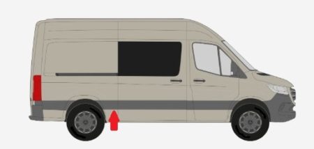 Moldura Derecha Painel Lateral Traserochassi Corto Mercedes Sprinter (2018.02->) (Frt Roda)