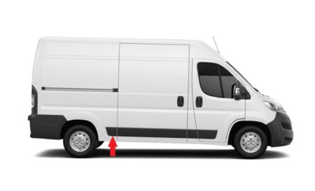 Moldura Lateral Derecha Central/Trasero (S/Agujero Intermitente) Negro Fiat Ducato (2014.04->) (Ch Medio)