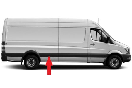 Moldura Panel Lateral/Trasero Derecha (C/Agujero Intermitente) Mercedes Sprinter/Crafter (2006->) (Chasis Largo)
