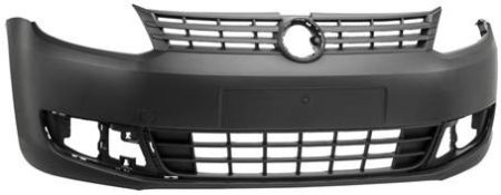 Paragolpes Frontal Negro Volkswagen Caddy Van Kombi (C/Agujeros Antinieblas) (2010->)