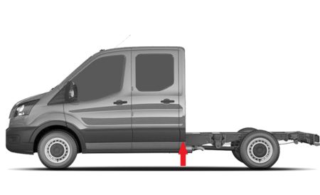 Moldura Lateral Izquierda Negra Ford Transit (2019.05->) (Chasis Corto Cab)