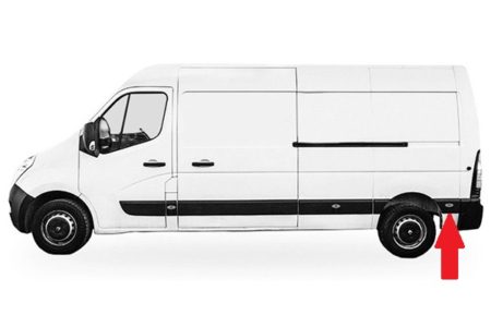 Moldura Panel Lateral Trasero Izquierda (C/Agujero Intermitente en Paso de Rueda Trasera) Renault Master III/Movano (2010.02->) (Longa)