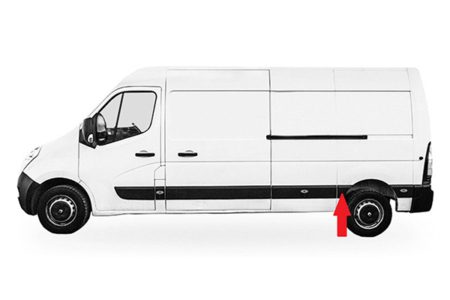 Moldura Panel Lateral Trasero Izquierda Paso De Rueda Renault Master III/Movano (2010.02->) (Corto/Largo)