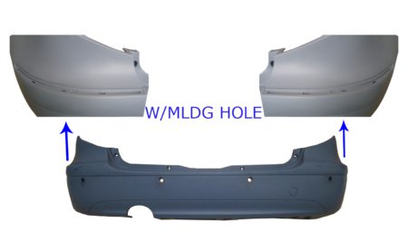 Paragolpes Trasero (Para Pintar) Con Agujero Moldura (C/Agujero Sensor) (Avantgarde/Elegance) Mercedes A W169 (2004->)