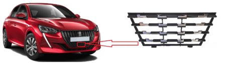 Embelezador Rejilla Frontal Peugeot 208 (2019.11->) (Modelo S/Radar)
