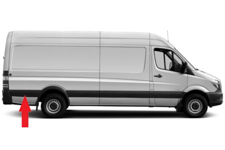Moldura Panel Trasera Derecha (C/Agujero Intermitente) Mercedes Sprinter/Crafter (2006->) (Chasis Largo)
