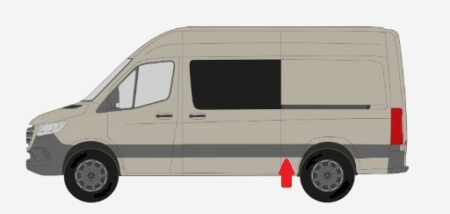 Moldura Izquierda Painel Lateral Traserochassi Corto Mercedes Sprinter (2018.02->) (Frt Roda)