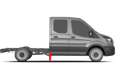 Moldura Lateral Derecha Negro Ford Transit (2019.05->) (Chasis Corto Cab)