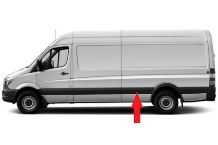 Moldura Panel Lateral/Trasero Izquierda (C/Agujero Intermitente) Mercedes Sprinter/Crafter (2006->) (Chasis Largo)