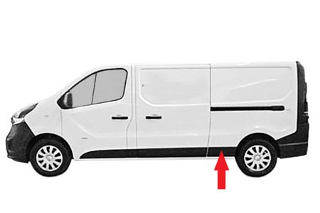 Moldura Panel Lateral Trasera Izquierda Renault Trafic/Vivaro/Talento (2014.05->) (Chasis Largo)