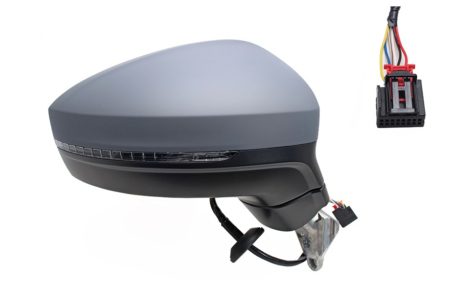 Espejo Retrovisor Completo Derecho Electrico Térmico (Para Pintar) (C/Intermitente) Convexo 6 Pines Volkswagen Tiguan (2016->)