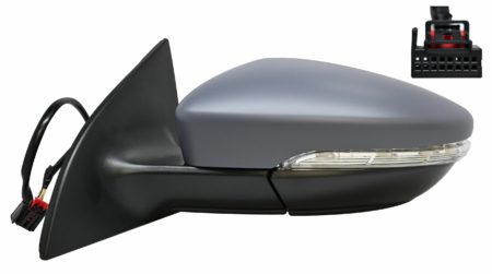 Espejo Retrovisor Completo Izquierdo Electrico Térmico (Para Pintar) (C/Intermitente) Asferico 6 Pines Volkswagen Scirocco (2008.09->)