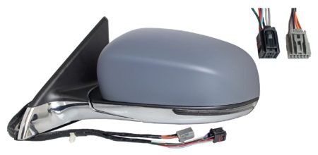 Espejo Retrovisor Completo Izquierdo Electrico Térmico (Para Pintar) Base Cromado (C/Intermitente) Asferico 4+3 Pines Jeep Compass (2017.04->)