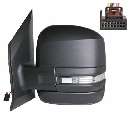 Espejo Retrovisor Completo Izquierdo Electrico Térmico (C/Intermitente Negro) Convexo 6 Pines Volkswagen Crafter (2017.01->) (Brazo Corto)