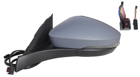 Espejo Retrovisor Completo Izquierdo Electrico Térmico (Para Pintar) Abatible (C/Intermitente) (C/Luz de Cortesía) (C/Angulo Muerto) 9+2 Pines Volkswagen T-roc (2017.07->)