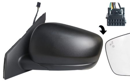 Espejo Retrovisor Completo Izquierdo Electrico Térmico Convexo Negro (C/Angulo Muerto) 7 Pines Renault Express (2021.05->) (Van)