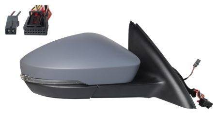 Espejo Retrovisor Completo Derecho Electrico Térmico Abatible (C/Intermitente) (C/Luz de Cortesía) Convexo Electrico (C/Angulo Muerto) 11+2 Pines Skoda Octavia (2017.01->)