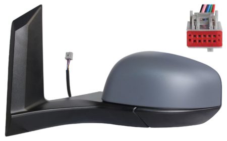 Espejo Retrovisor Completo Izquierdo Electrico Térmico Asferico Abatible (Para Pintar) (C/Angulo Muerto) 9 Pines Ford Transit Connect (2018.06->)