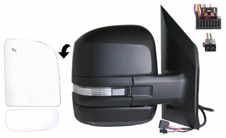 Espejo Retrovisor Completo Dr Electrico Térmico (C/Intermitente) Pret Abatible Angulo/Mor Convexo 8+2 Pines Volkswagen Crafter (2017.01->) (Brazo Curto)