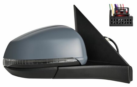 Espejo Retrovisor Completo Derecho Electrico Térmico Abatible (C/Intermitente) (Para Pintar) (C/Luz de Cortesía) Convexo 9 Pines Volkswagen Multivan T7 (2021.08->)