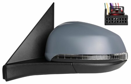 Espejo Retrovisor Completo Izquierdo Electrico Térmico Abatible (C/Intermitente) (Para Pintar) (C/Luz de Cortesía) Convexo 9 Pines Volkswagen Multivan T7 (2021.08->)