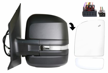 Espejo Retrovisor Completo Izquierdo Electrico Térmico (C/Intermitente) Pret Abatible Angulo/Mor Convexo 8+2 Pines Volkswagen Crafter (2017.01->) (Brazo Curto)