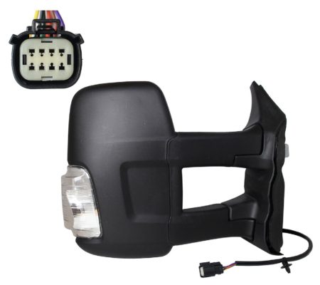 Espejo Retrovisor Completo Derecho Electrico Térmico Convexo (C/Intermitente Blanco) (Brazo Largo) 5w 6 Pines Ford Transit (2019.05->) (Ch/Long)