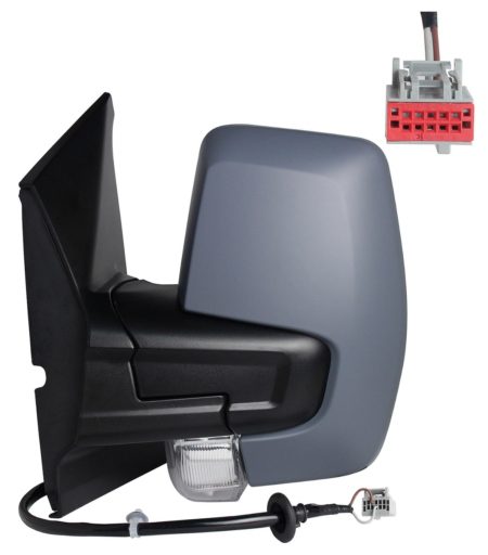 Espejo Retrovisor Completo Izquierdo Electrico Convexo Térmico Abatible (C/Intermitente) 8 Pines Ford Transit Custom (2018.01->)