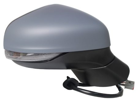 Espejo Retrovisor Completo Derecho Electrico (Para Pintar) Convexo Térmico Abatible (C/Intermitente) (C/Luz de Cortesía) 12 Pines Ford Fiesta (2017->)