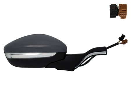 Espejo Retrovisor Completo Derecho Electrico (Para Pintar) Térmico Abatible (C/Intermitente) Brac/Cromado 11 Pines Peugeot 208/2008 (2012->)