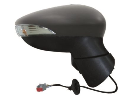 Espejo Retrovisor Completo Derecho Electrico (Para Pintar) Convexo Térmico Abatible (C/Intermitente) 8 Pines Ford Fiesta (2008->)
