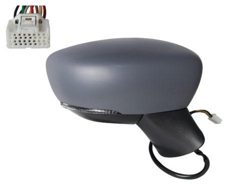 Espejo Retrovisor Completo Derecho Electrico Térmico Convexo (Para Pintar) Abatible (C/Intermitente) 9 Pines Nissan Micra K14 (2016.12->)