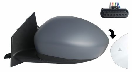 Espejo Retrovisor Completo Izquierdo Electrico Térmico (Para Pintar) Convexo (C/Angulo Muerto) 6 Pines Fiat 500e (2020.10->)