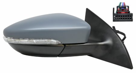 Espejo Retrovisor Completo Derecho Electrico Térmico (Para Pintar) Abatible (C/Intermitente) Convexo (C/Luz de Cortesía) 9 Pines Volkswagen Scirocco (2008.09->)