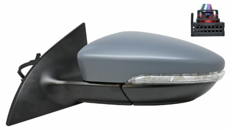 Espejo Retrovisor Completo Izquierdo Electrico Térmico (Para Pintar) Abatible (C/Intermitente) Asferico (C/Luz de Cortesía) 9 Pines Volkswagen Scirocco (2008.09->)