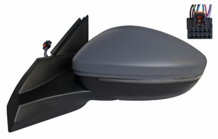 Espejo Retrovisor Completo Izquierdo Electrico (Para Pintar) Abatible Térmico (C/Intermitente) (C/Luz de Cortesía) 10 Pines Peugeot 2008 (2019.08->)